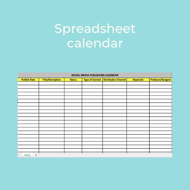 social media calendar sheets template