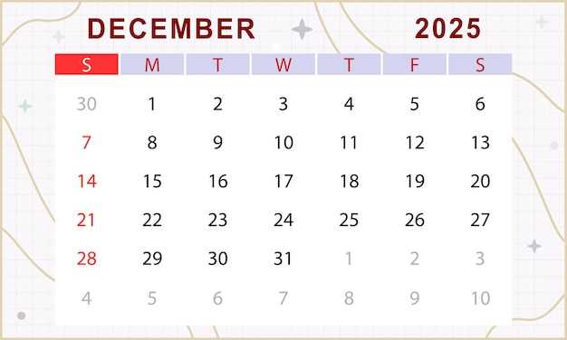 calendar template december 2025