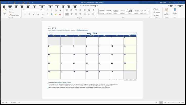 calendar template for pages mac