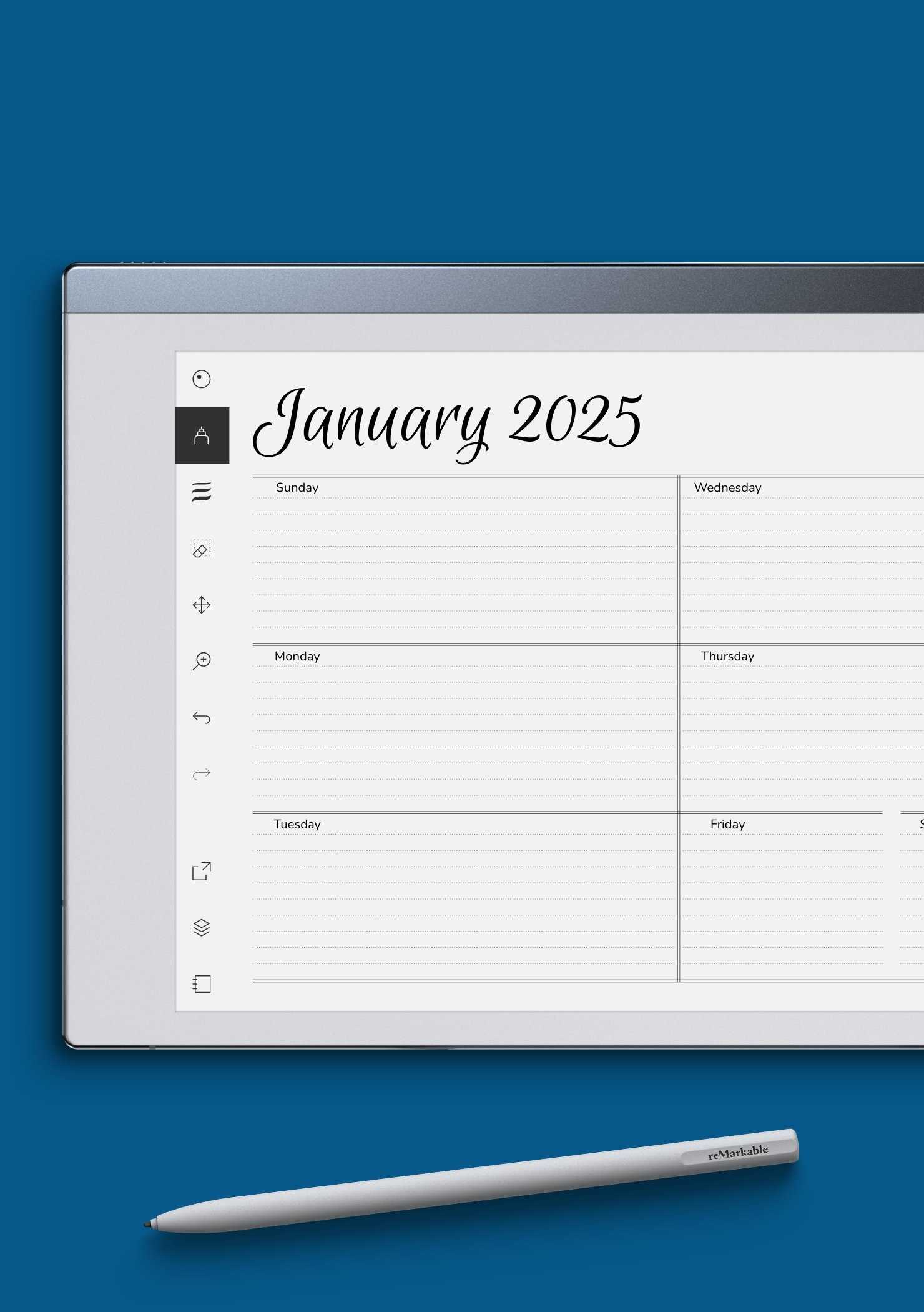 onenote calendar templates