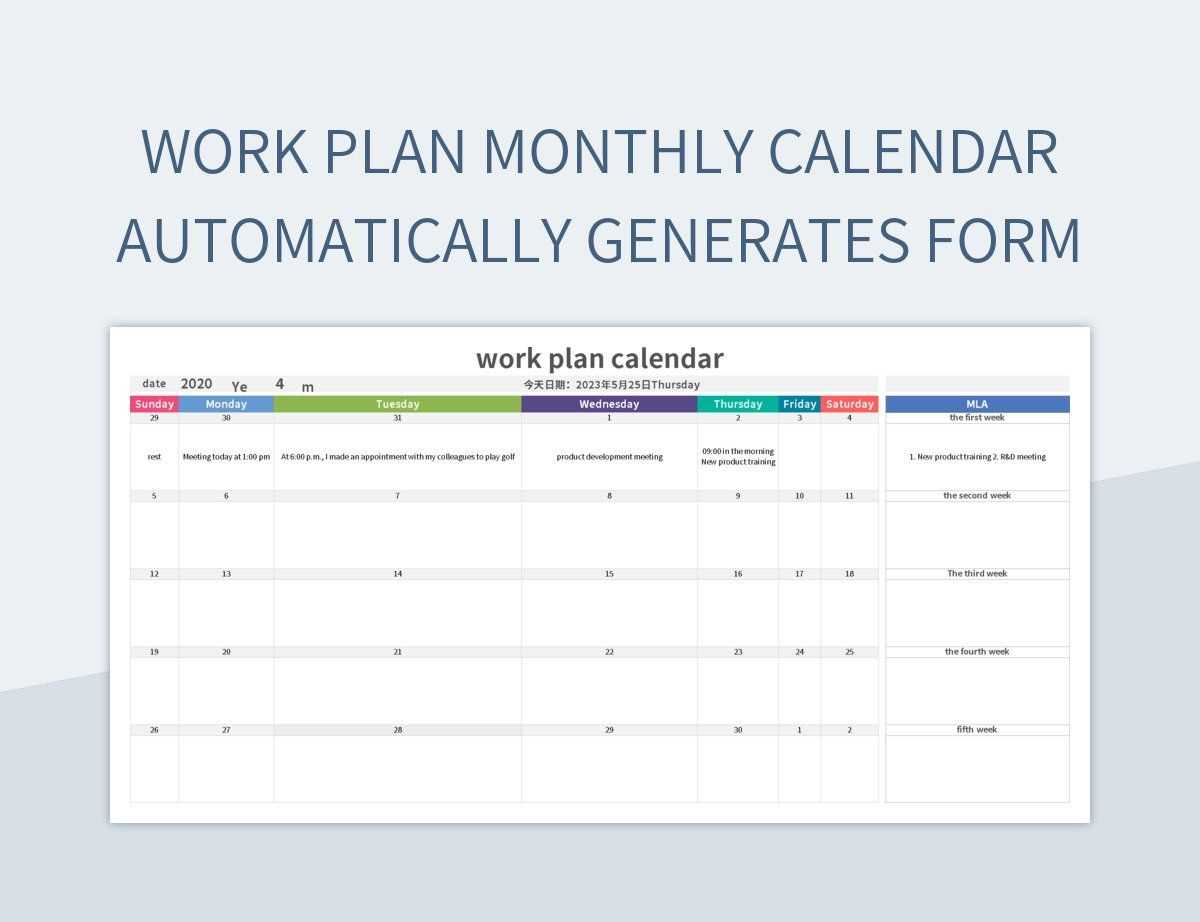 monthly calendar spreadsheet template