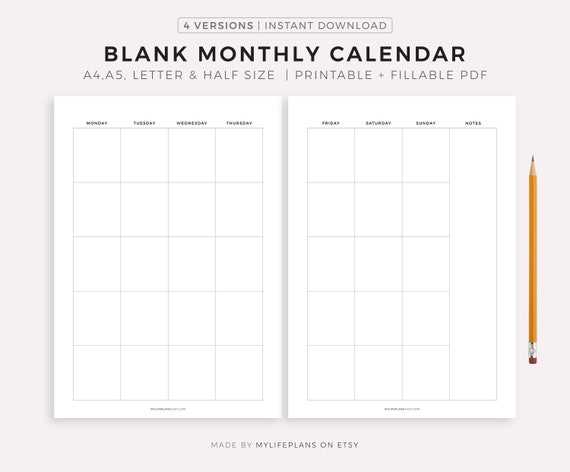 free 2 page calendar template