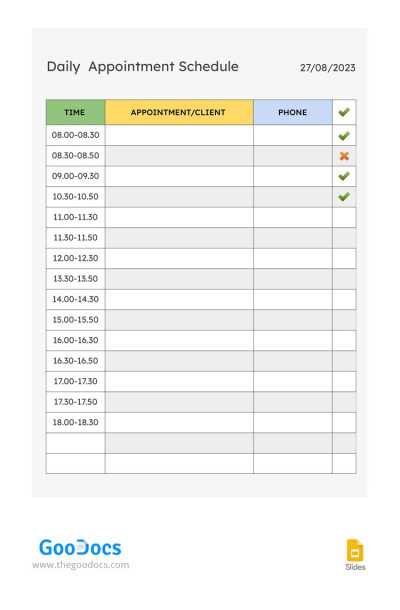 printable appointment calendar template