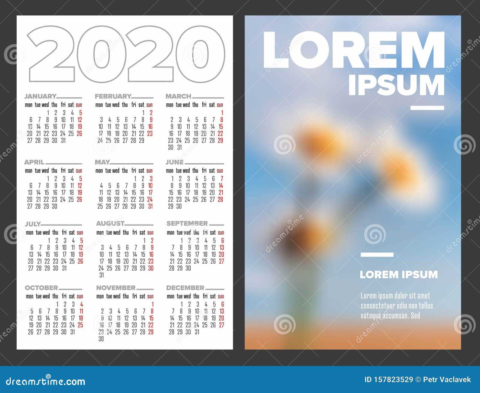 calendar business card template