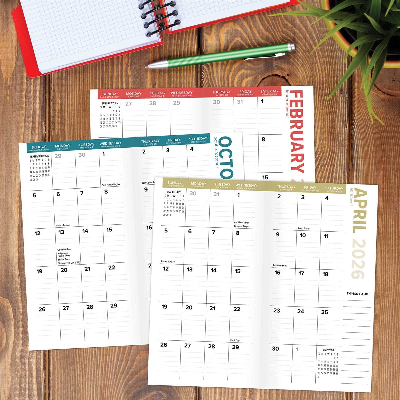 printable pocket calendar template