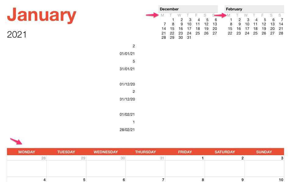 weekly calendar template mac