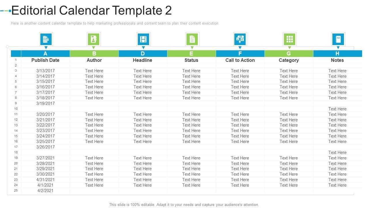 yearly editorial calendar template