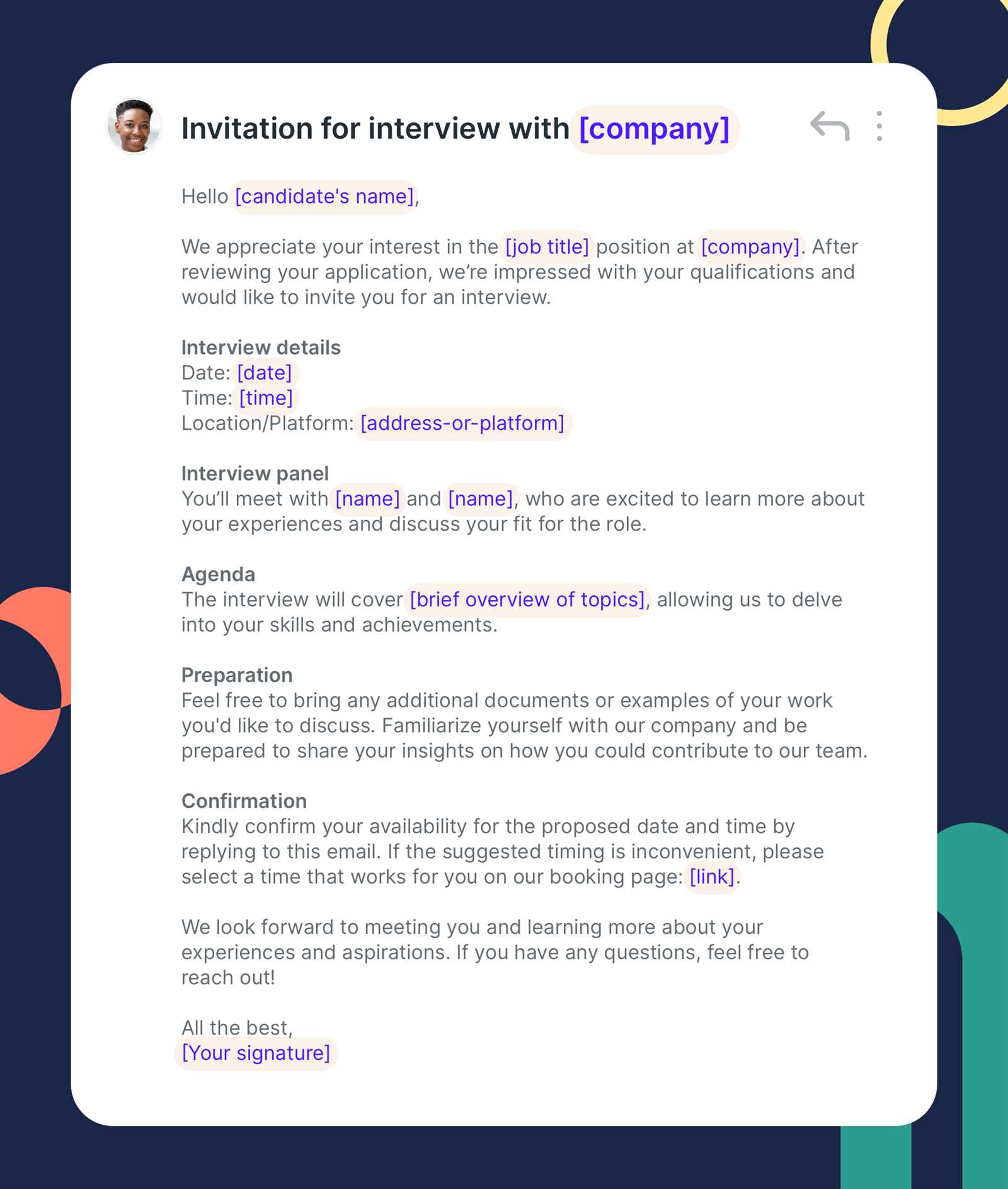 interview calendar invite template