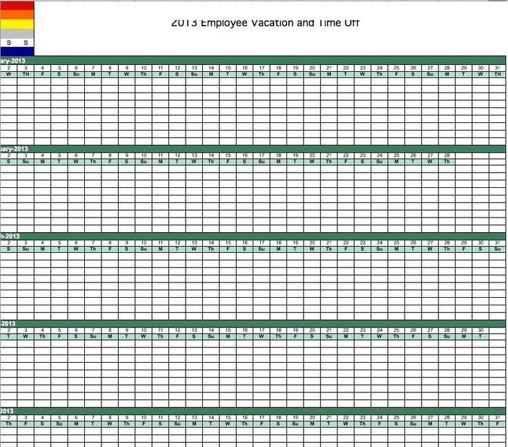 vacation calendar for employees template