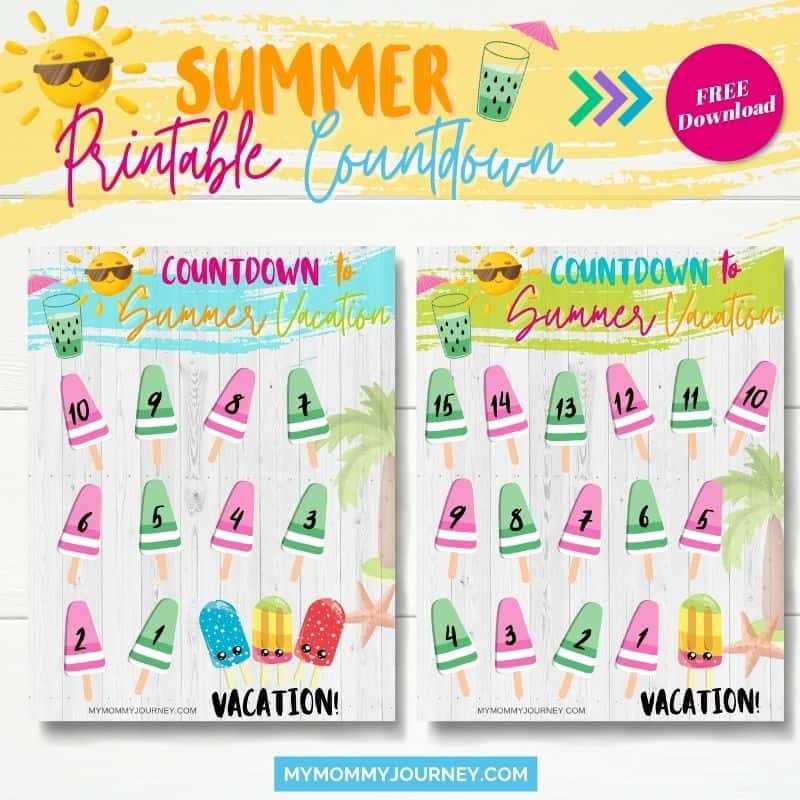 vacation countdown calendar template