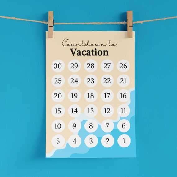 vacation countdown calendar template