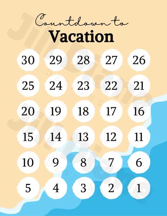 vacation countdown calendar template