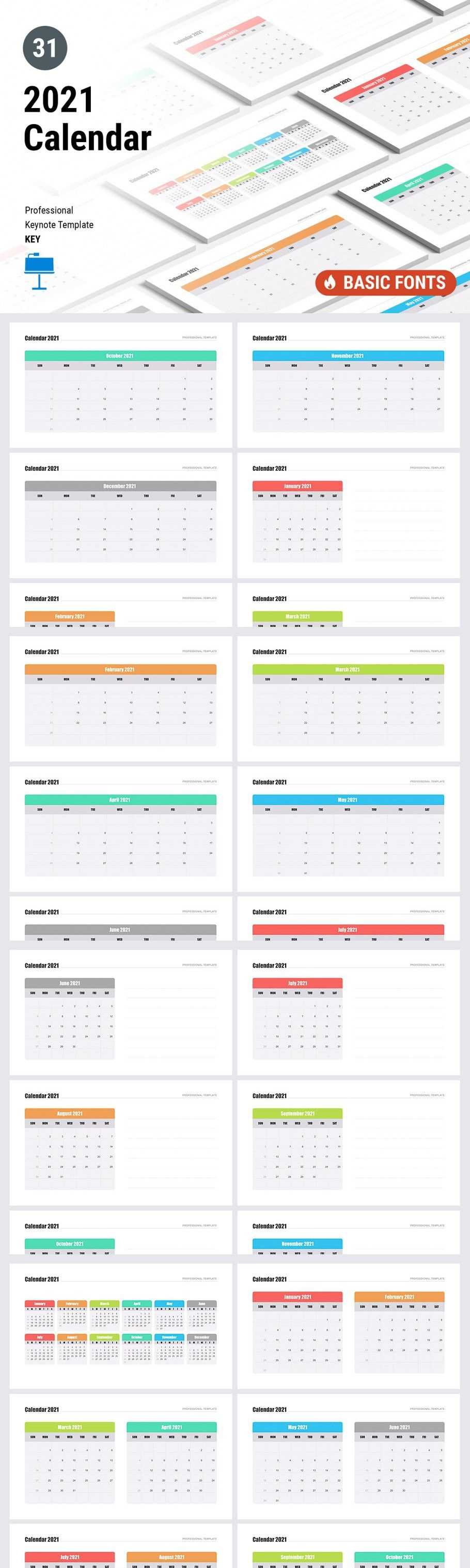 keynote calendar template