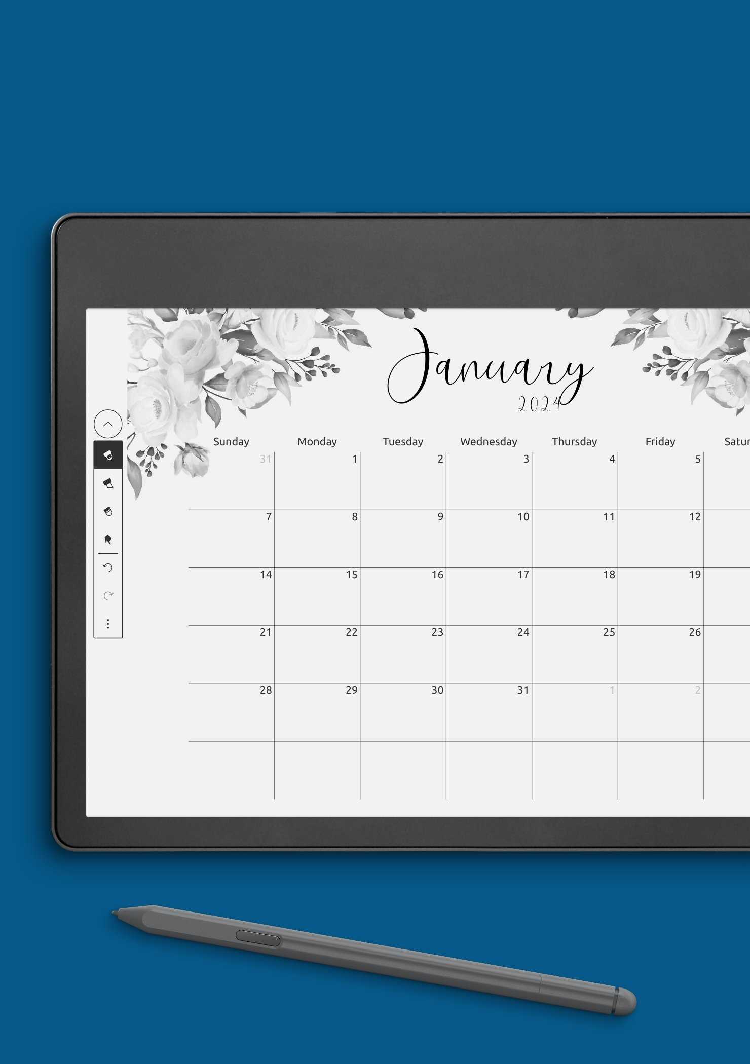 free monthly calendar template