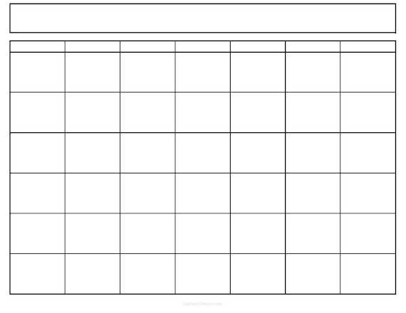 empty month calendar template