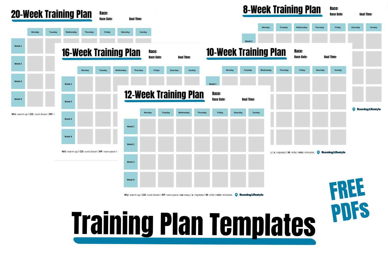 running training calendar template