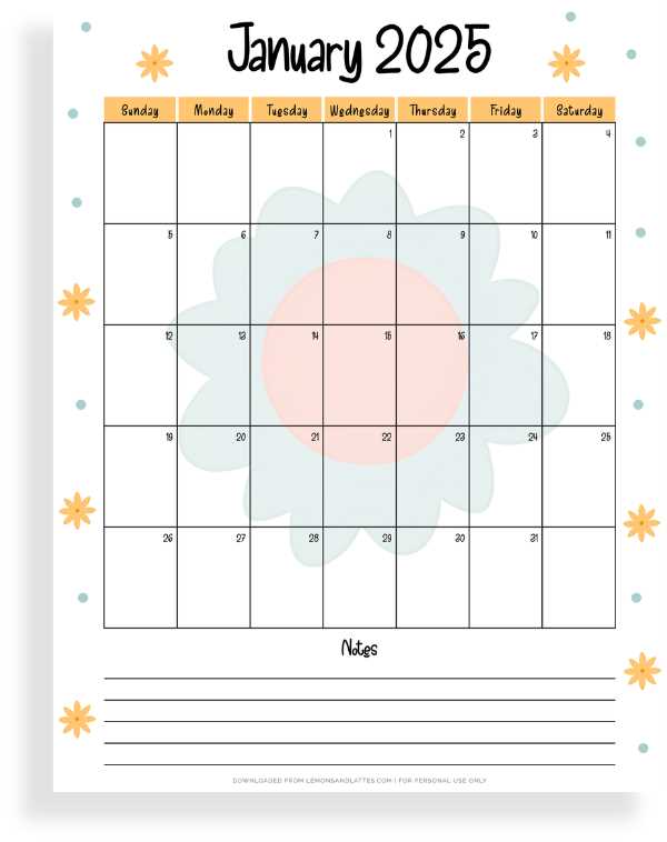 january 2026 calendar template