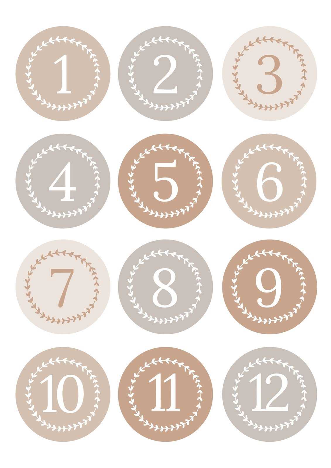 calendar numbers template