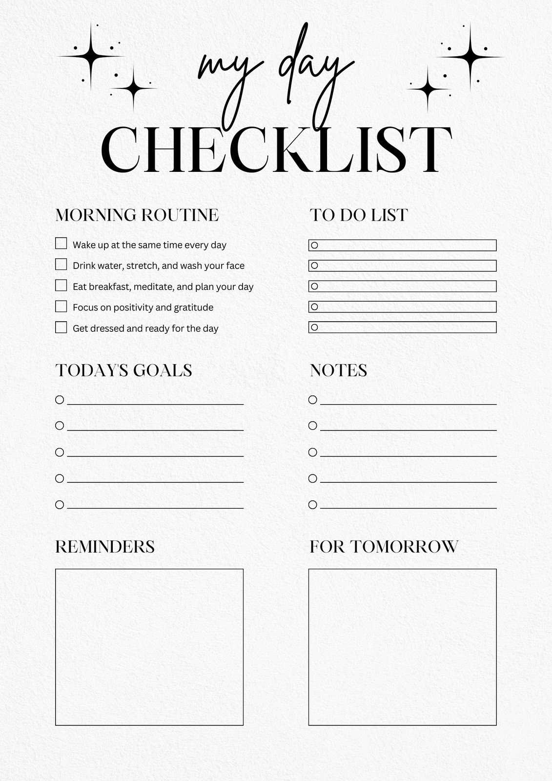 checklist calendar template