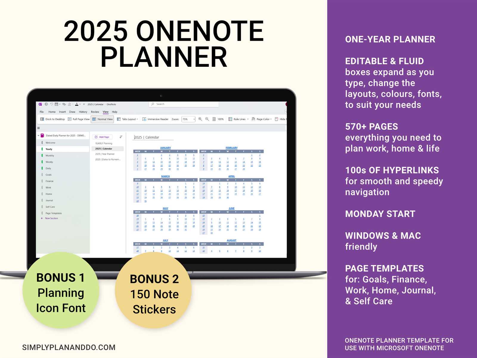 onenote 2025 calendar template