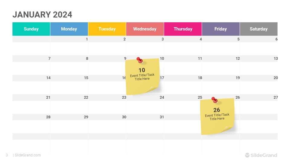 calendar in ppt template