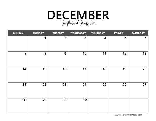 calendar template 2025 free printable