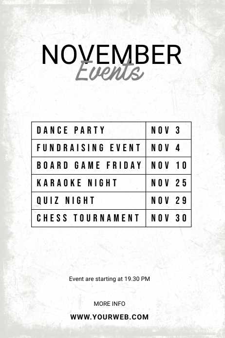 event calendar template free