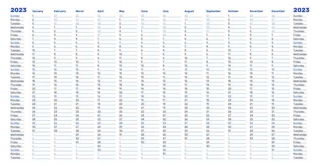 yearly calendar planner template