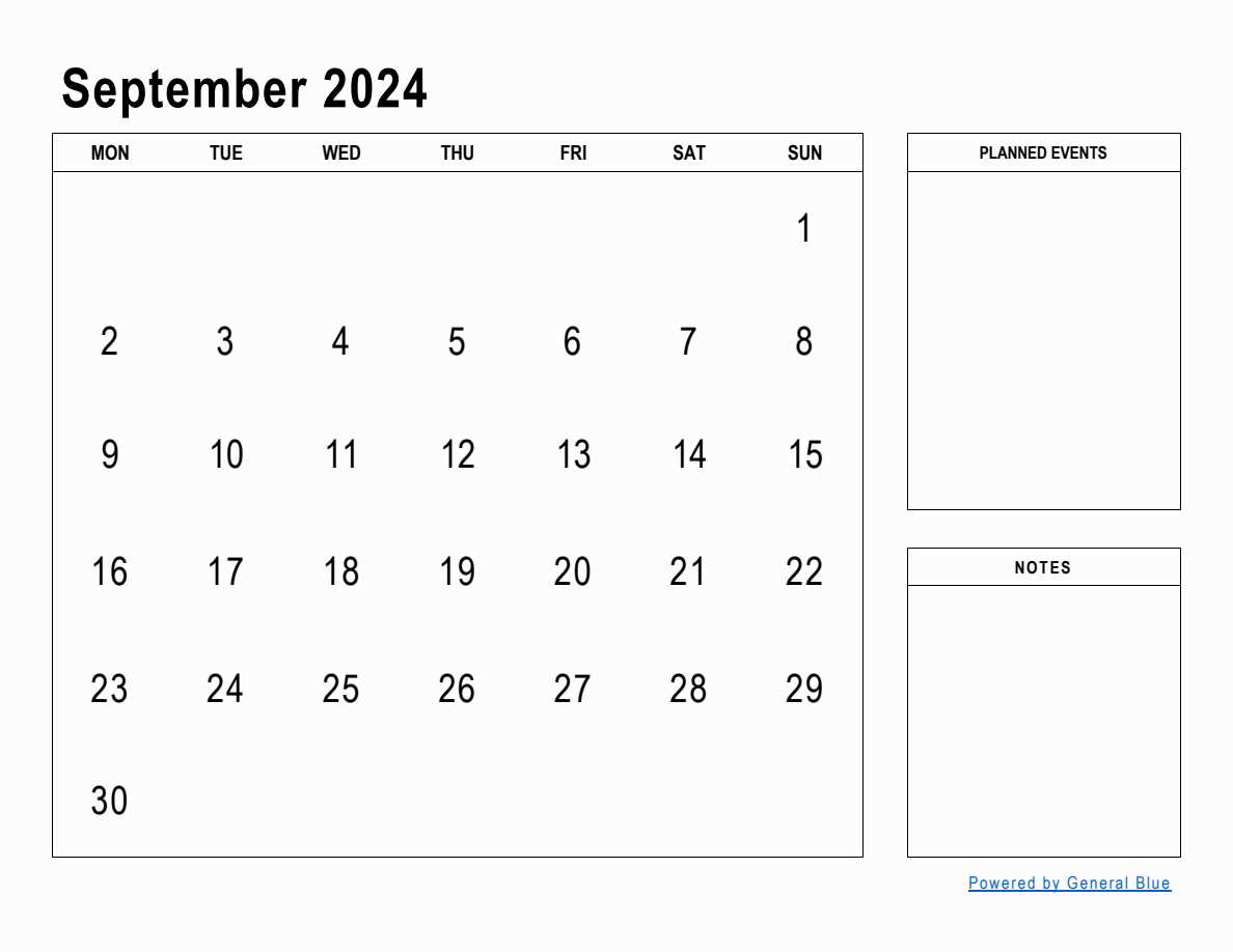 sept calendar template