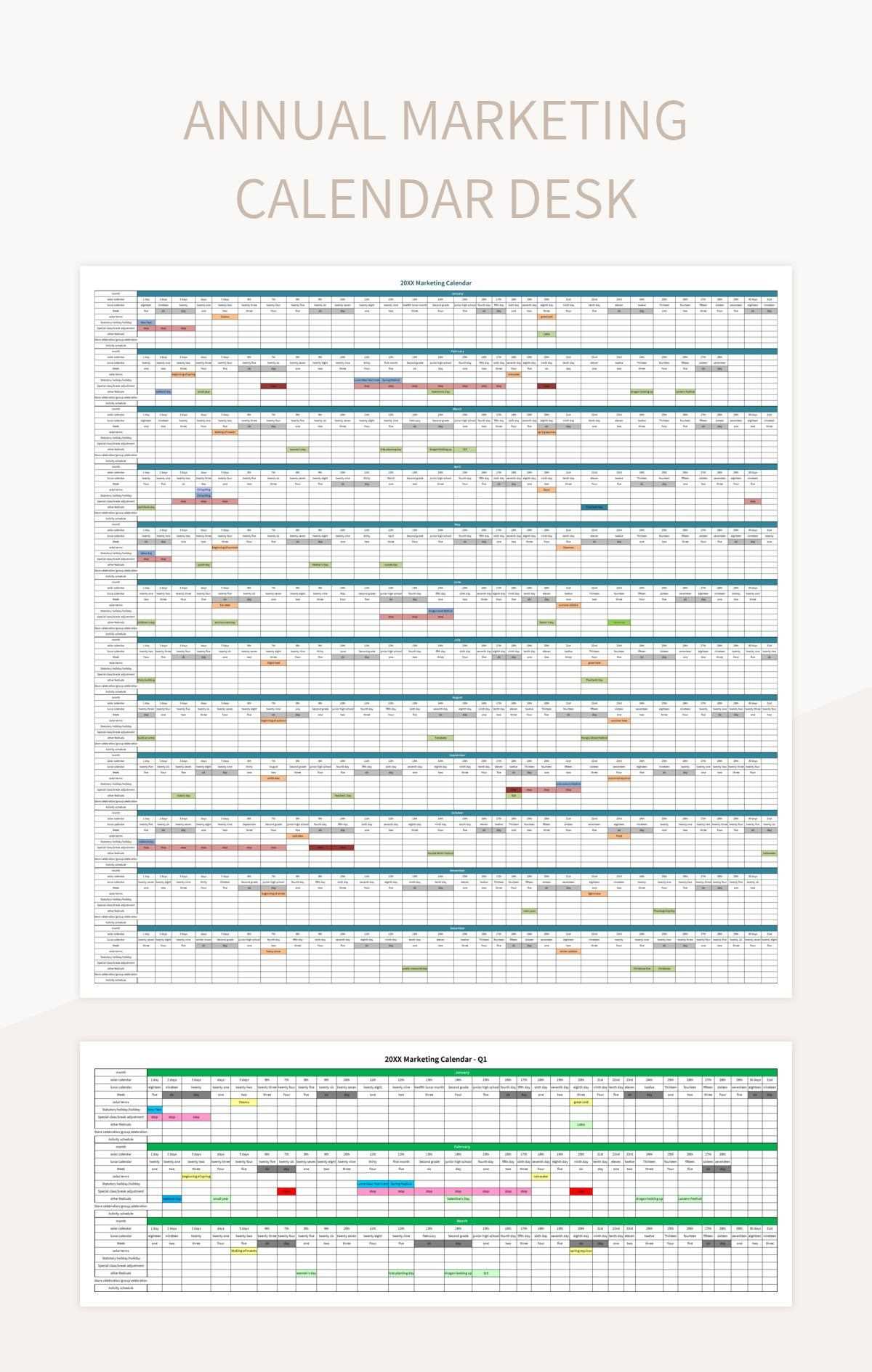 marketing events calendar template