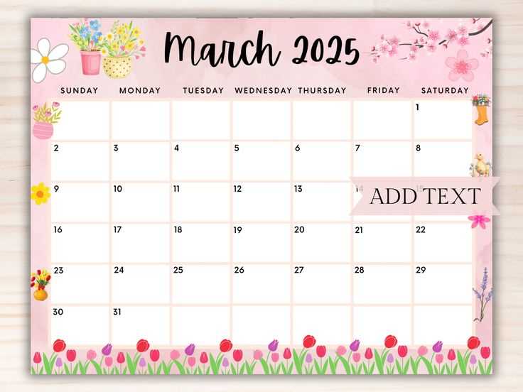 free calendar template march 2025