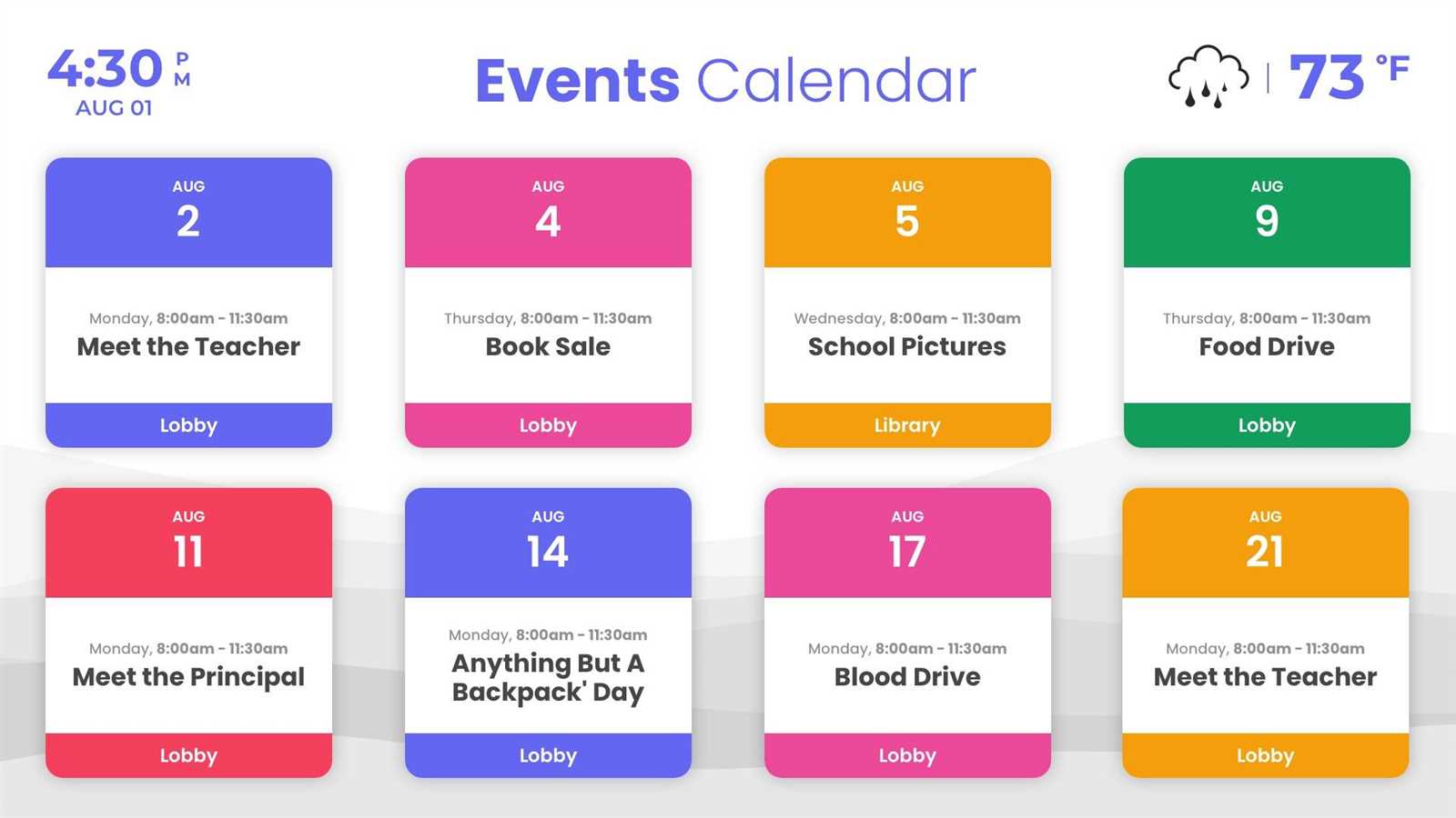 event calendar templates