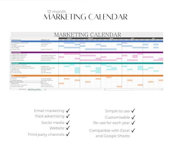 calendar marketing plan template