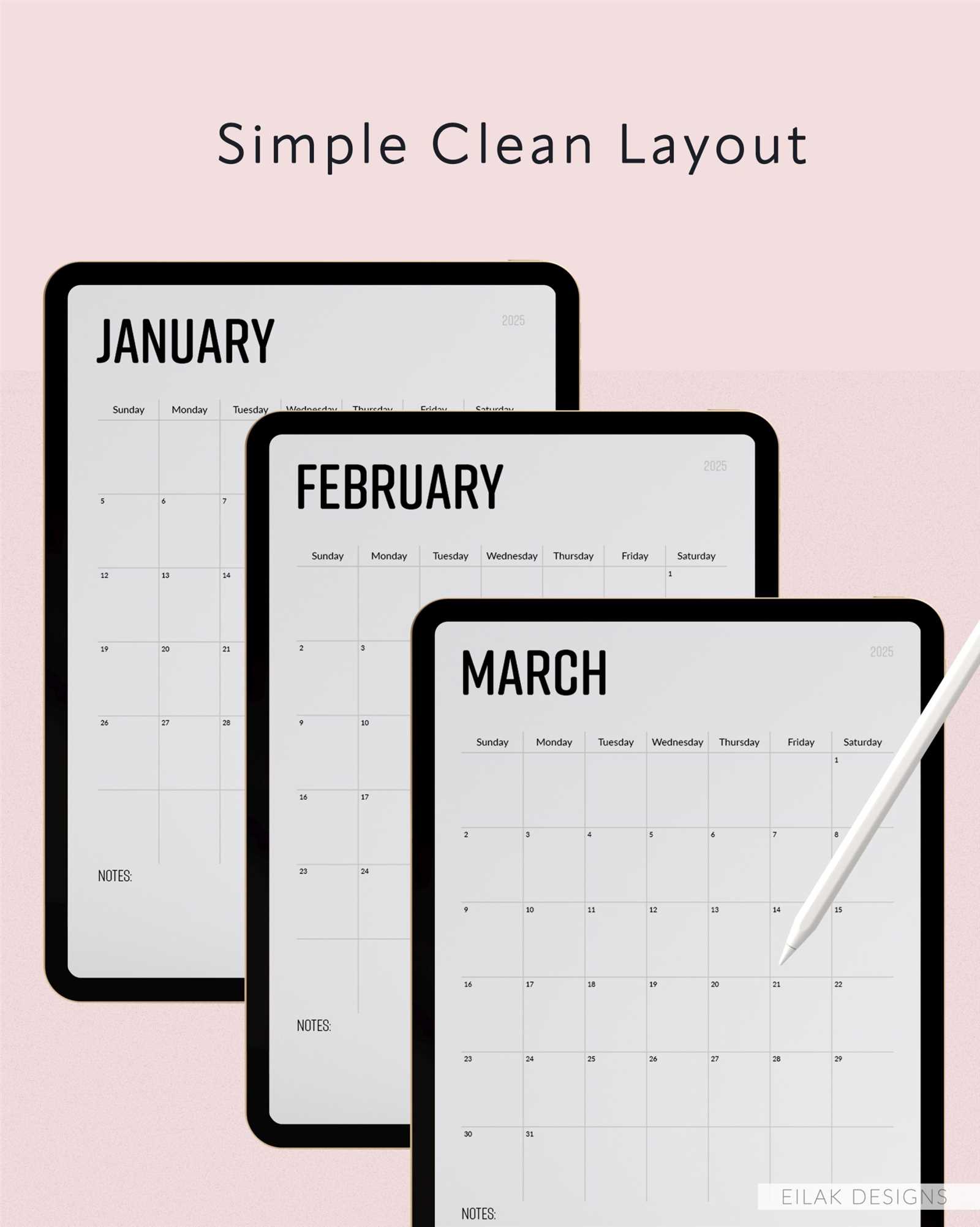 goodnotes calendar template free 2025