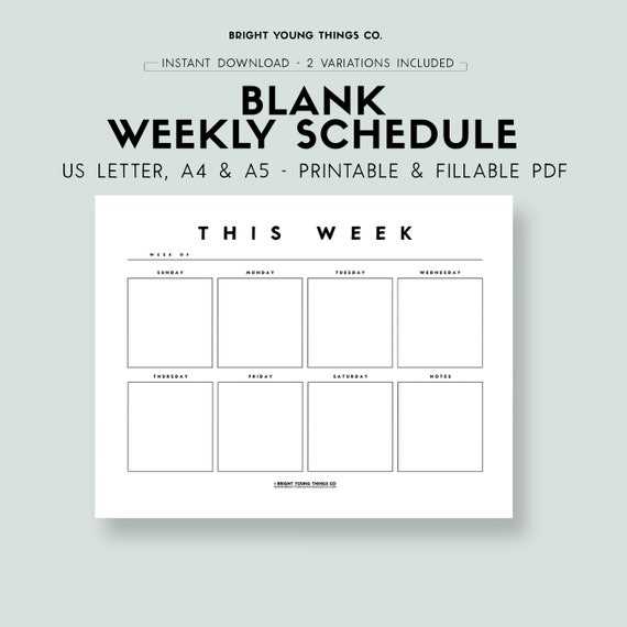 free weekly calendar template