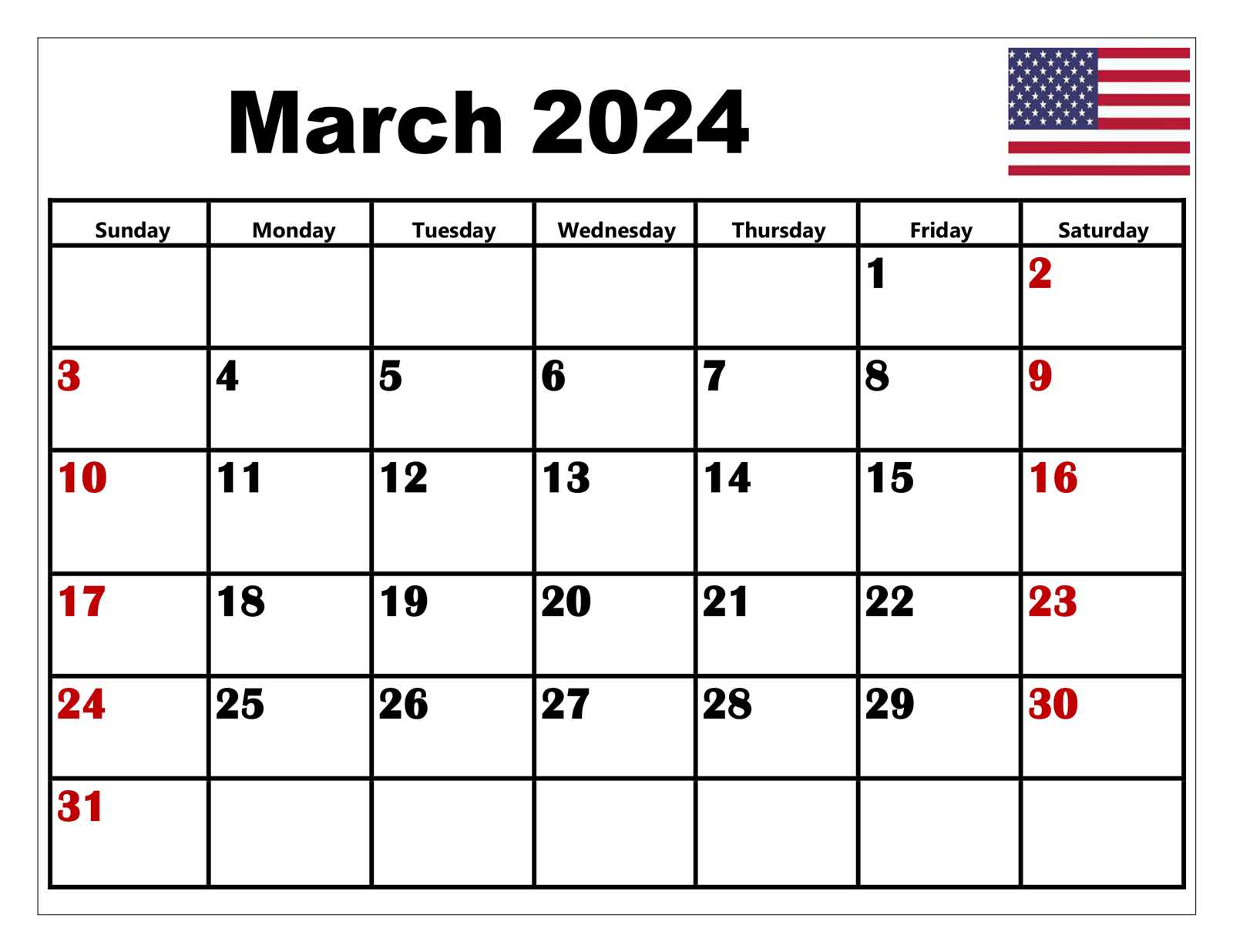 free march calendar template