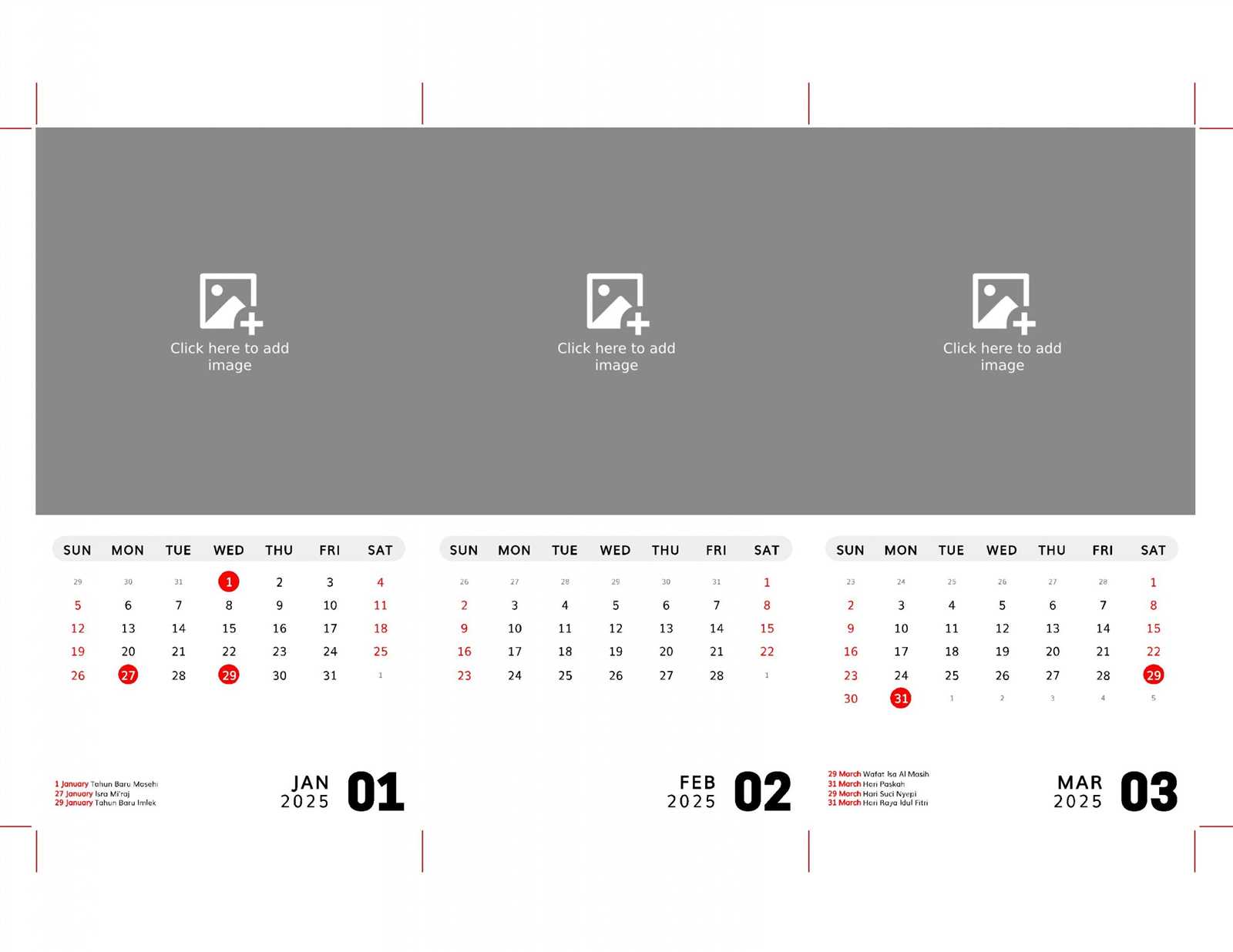 card calendar template