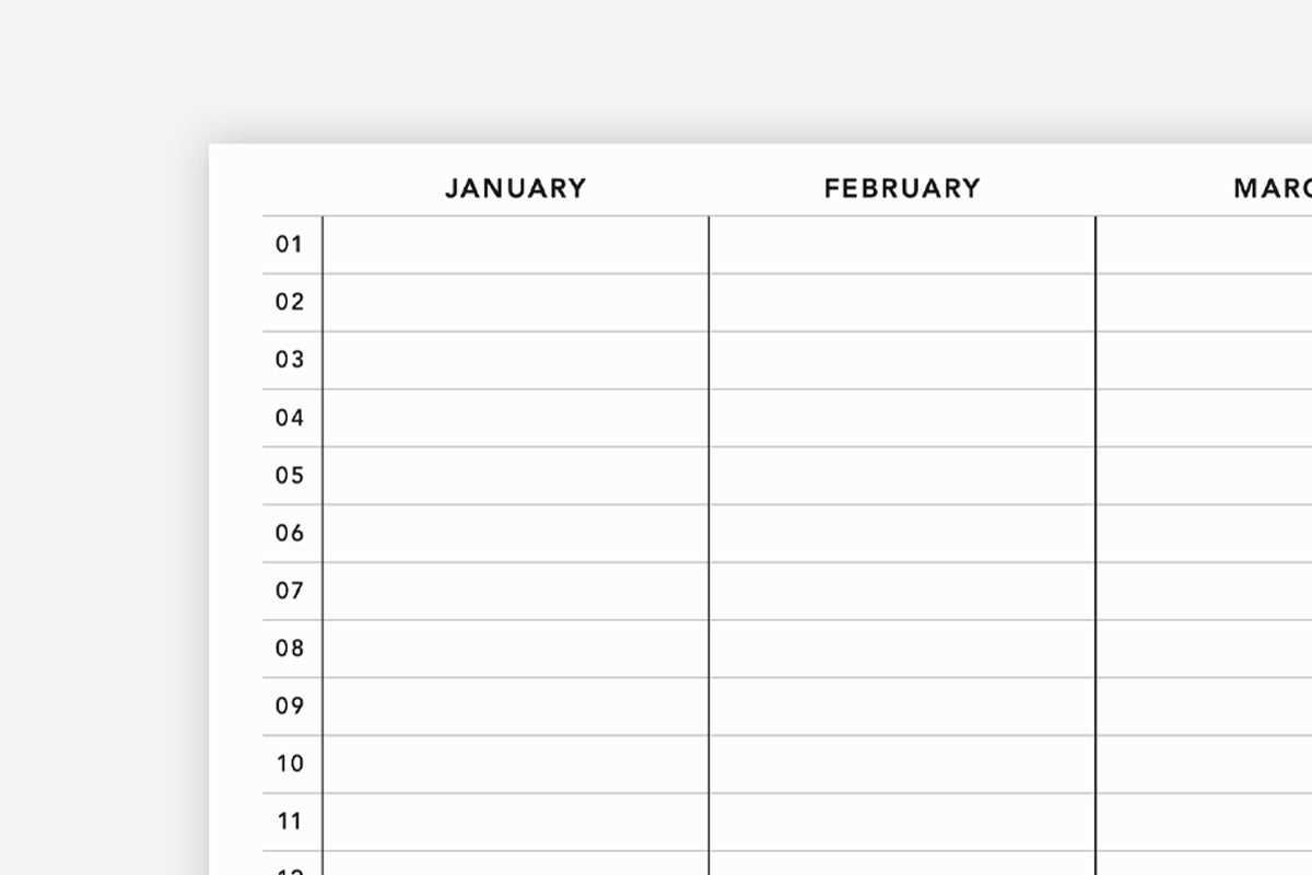 yearly planning calendar template