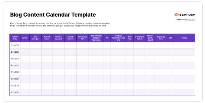 newsletter calendar template