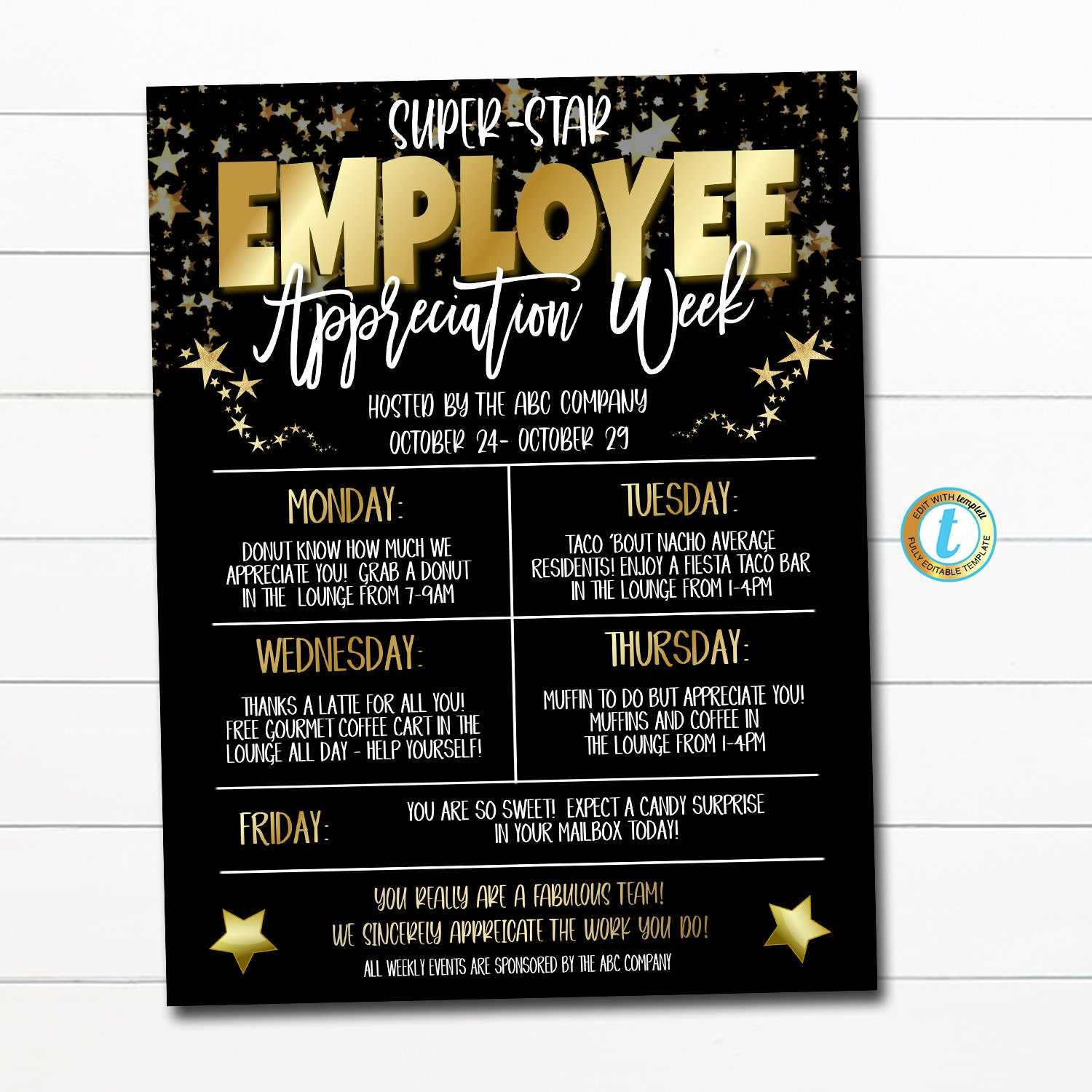 employee engagement calendar 2025 template