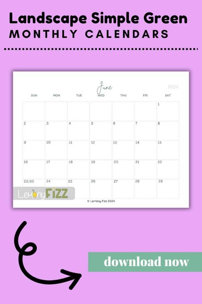 cute free calendar template