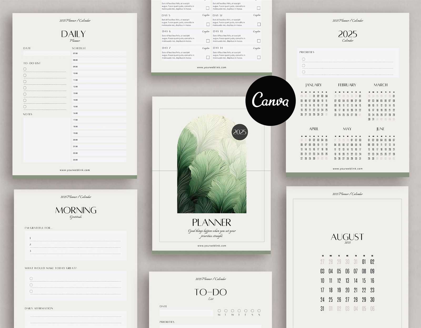 canva calendar template 2025