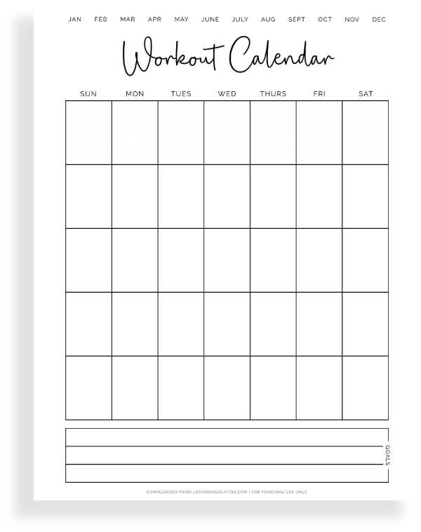 empty month calendar template