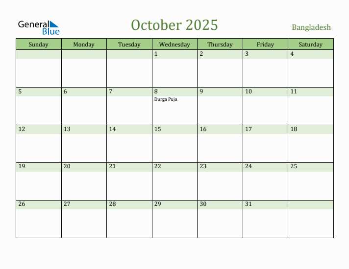 blank calendar template for october 2025