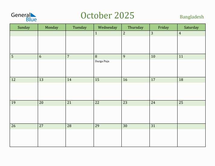 blank calendar template for october 2026