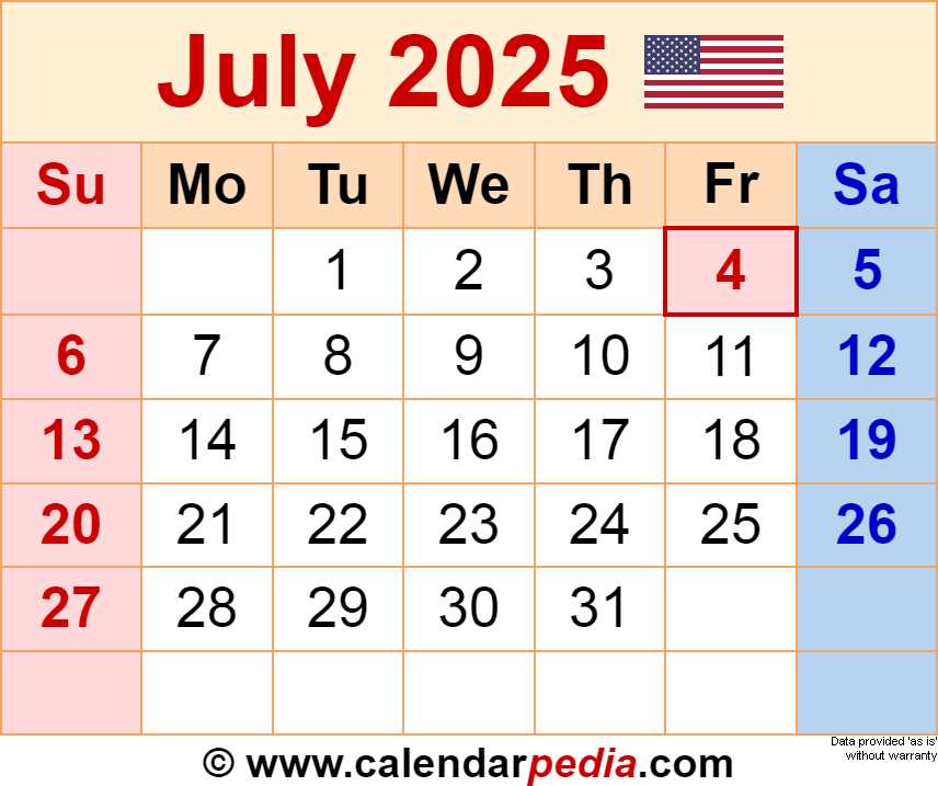 editable calendar template july 2025