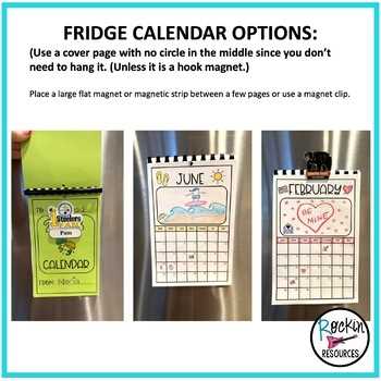 fridge calendar template