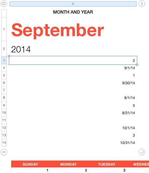 apple calendar template