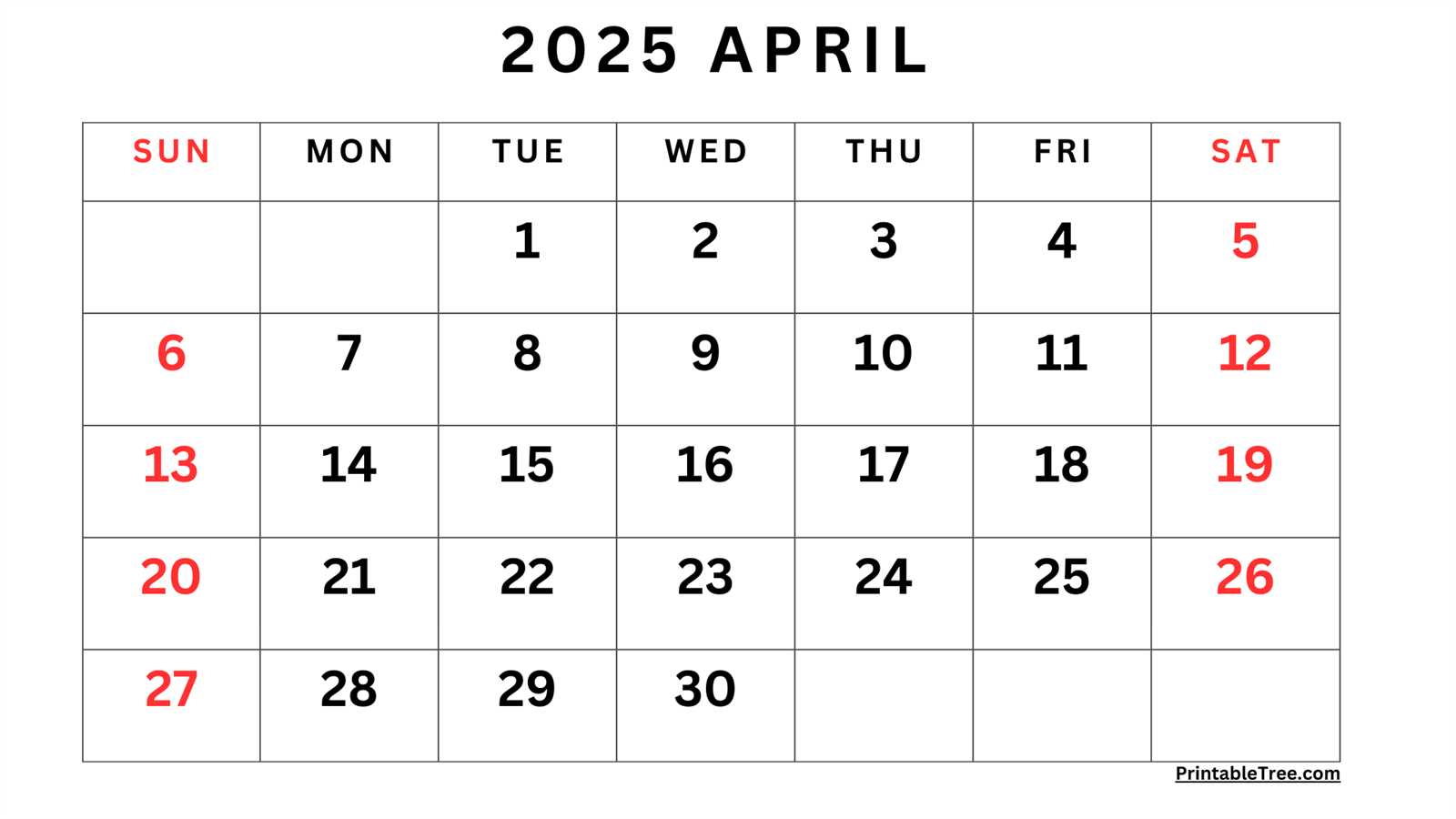 april calendar 2026 template