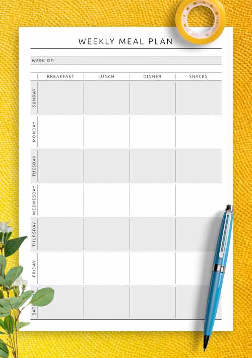 menu planning calendar template